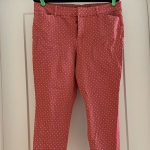 Pink/coral with white polka dot Old Navy Pixie pants size 14
